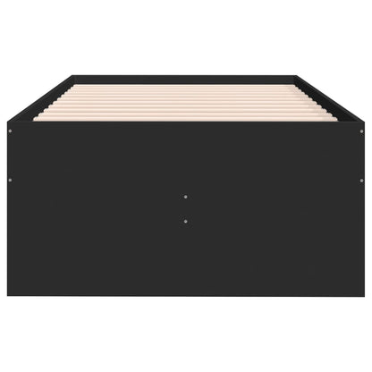 Slaapbank met lades 90x200 cm bewerkt hout zwart