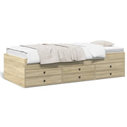 Slaapbank 90x200 cm sonoma eiken met lades