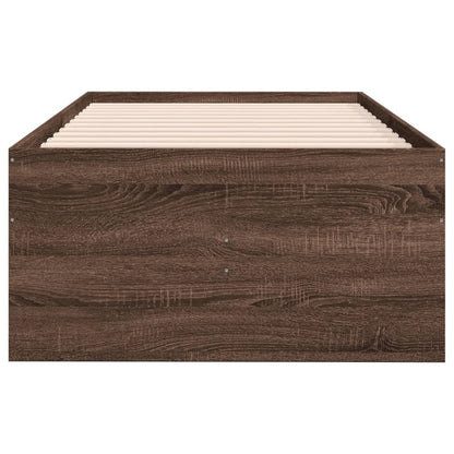 Slaapbank met lades 90x200 cm bewerkt hout bruin eikenkleurig