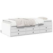 Slaapbank 90x190 cm wit met lades
