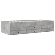 Slaapbank met lades 90x190 cm bewerkt hout betongrijs