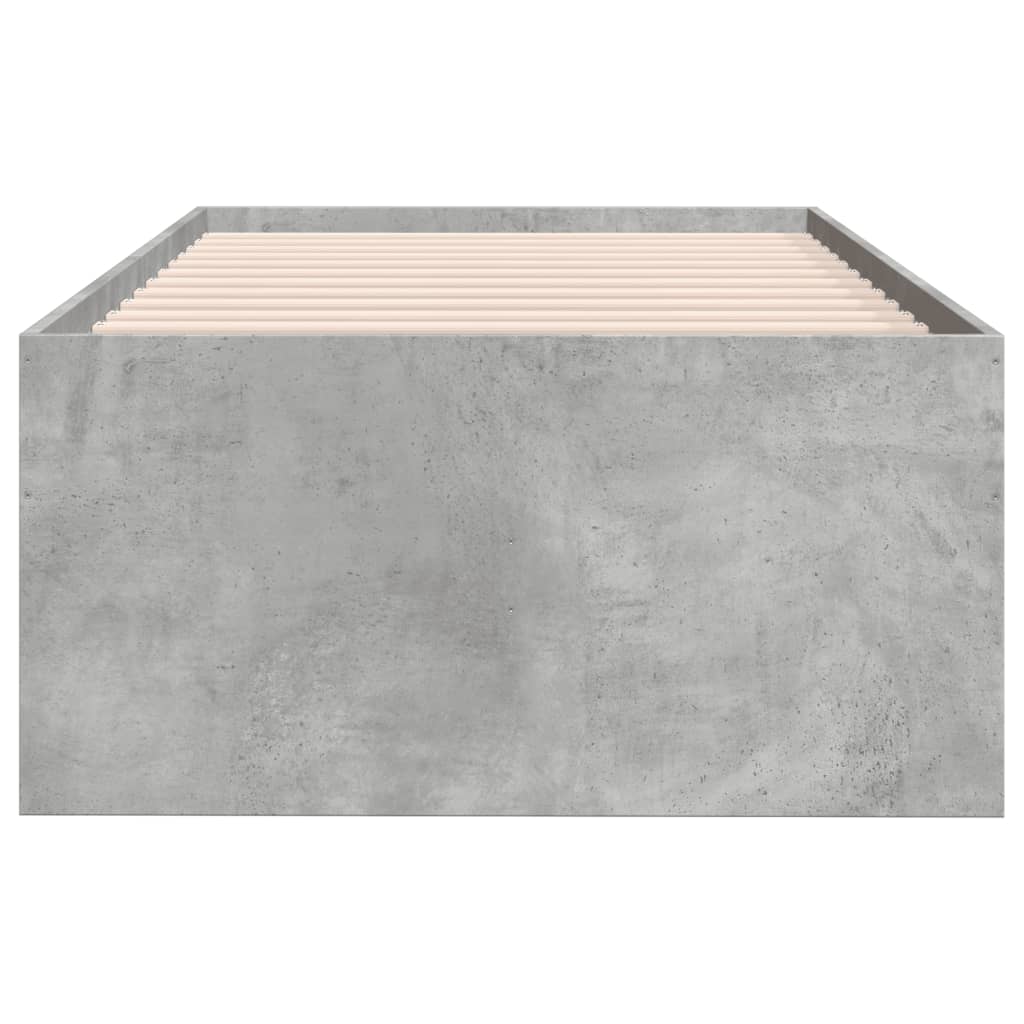 Slaapbank met lades 90x190 cm bewerkt hout betongrijs
