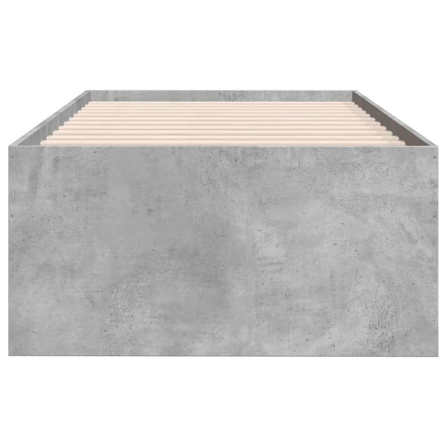 Slaapbank met lades 90x190 cm bewerkt hout betongrijs