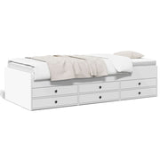 Slaapbank 75x190 cm wit met 6 lades