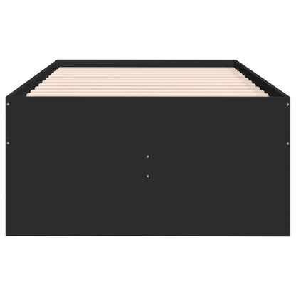 Slaapbank met lades 75x190 cm bewerkt hout zwart