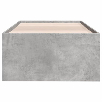 Slaapbank met lades 75x190 cm bewerkt hout betongrijs