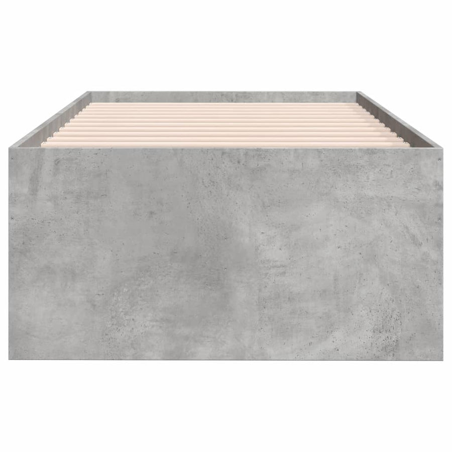 Slaapbank met lades 75x190 cm bewerkt hout betongrijs