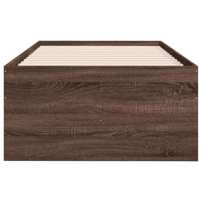 Slaapbank met lades 75x190 cm bewerkt hout bruin eikenkleurig