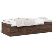 Slaapbank met lades 75x190 cm bruin