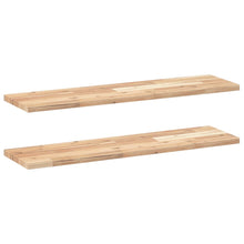 Wandschappen 2 st zwevend 80x20x2 cm onbehandeld acaciahout