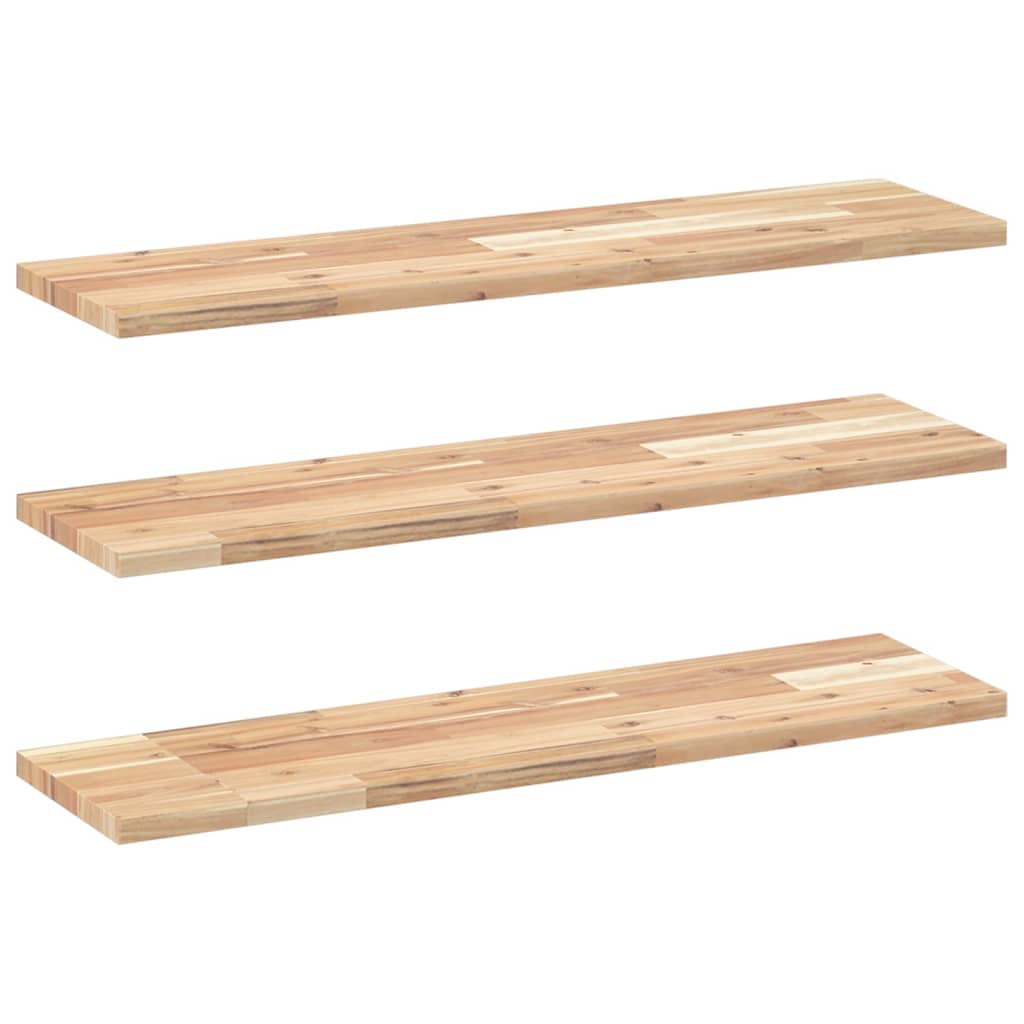 Wandschappen Zwevend Onbehandeld Acaciahout Naturel 3 80 x 20 x 2 cm 1