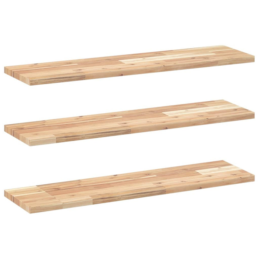 Wandschappen Zwevend Onbehandeld Acaciahout Naturel 3 80 x 20 x 2 cm 1