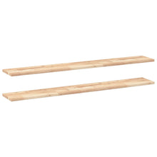 Wandschappen 2 st zwevend 160x20x2 cm onbehandeld acaciahout