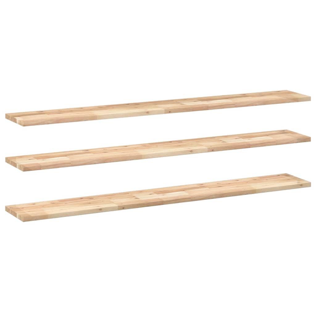 Wandschappen 3 st zwevend 160x20x2 cm onbehandeld acaciahout