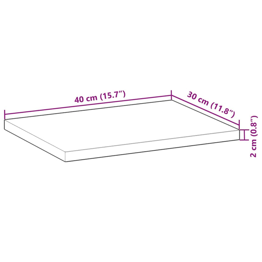 Wandschap zwevend 40x30x2 cm onbehandeld massief acaciahout