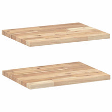Wandschappen 2 st zwevend 40x30x2 cm onbehandeld acaciahout