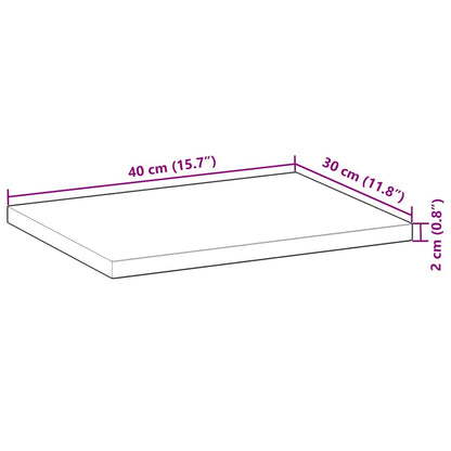 Wandschappen 2 st zwevend 40x30x2 cm onbehandeld acaciahout