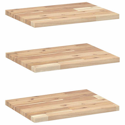 Wandschappen 3 st zwevend 40x30x2 cm onbehandeld acaciahout