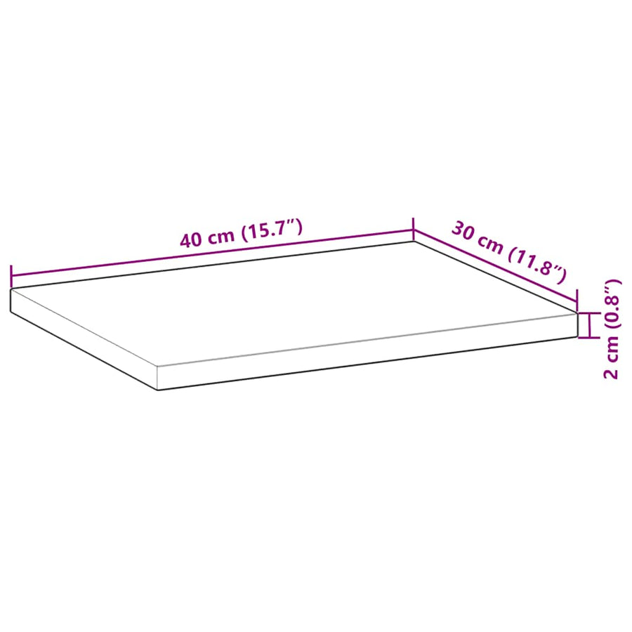 Wandschappen 3 st zwevend 40x30x2 cm onbehandeld acaciahout