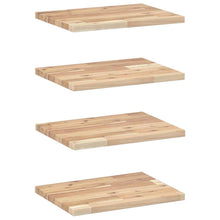 Wandschappen 4 st zwevend 40x30x2 cm onbehandeld acaciahout