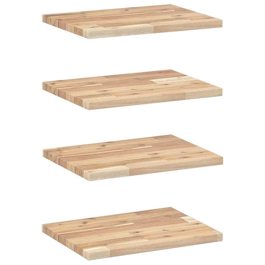 Wandschappen 4 st zwevend 40x30x2 cm onbehandeld acaciahout