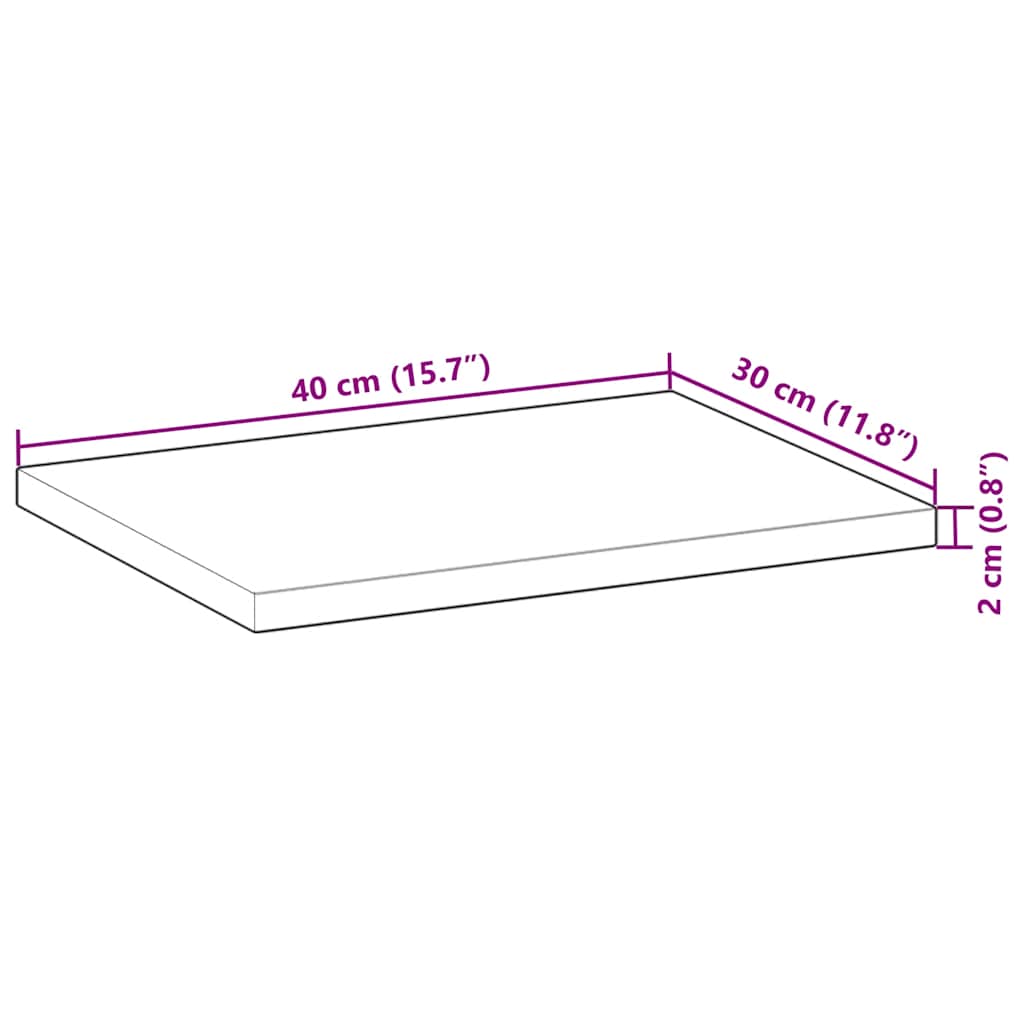 Wandschappen 4 st zwevend 40x30x2 cm onbehandeld acaciahout