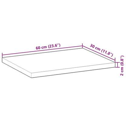 Wandschap zwevend 60x30x2 cm onbehandeld massief acaciahout