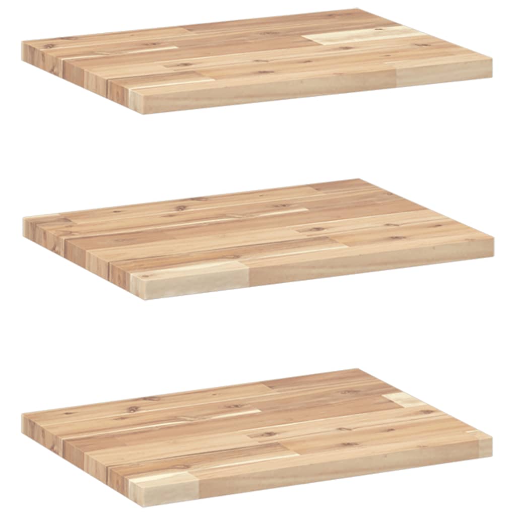 Wandschappen 3 st zwevend 60x30x2 cm onbehandeld acaciahout