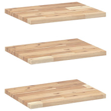 Wandschappen 3 st zwevend 60x30x2 cm onbehandeld acaciahout