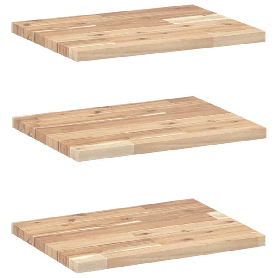 Wandschappen 3 st zwevend 60x30x2 cm onbehandeld acaciahout
