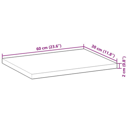 Wandschappen 3 st zwevend 60x30x2 cm onbehandeld acaciahout