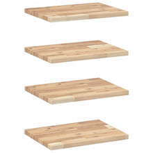 Wandschappen 4 st zwevend 60x30x2 cm onbehandeld acaciahout