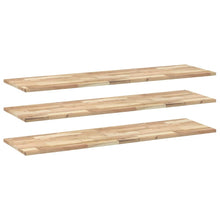 Wandschappen 3 st zwevend 120x40x2 cm onbehandeld acaciahout