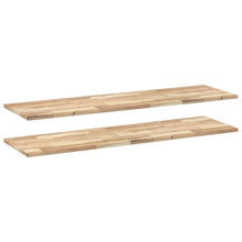 Wandschappen Zwevend Onbehandeld Acaciahout Naturel 2 140 x 40 x 2 cm 1