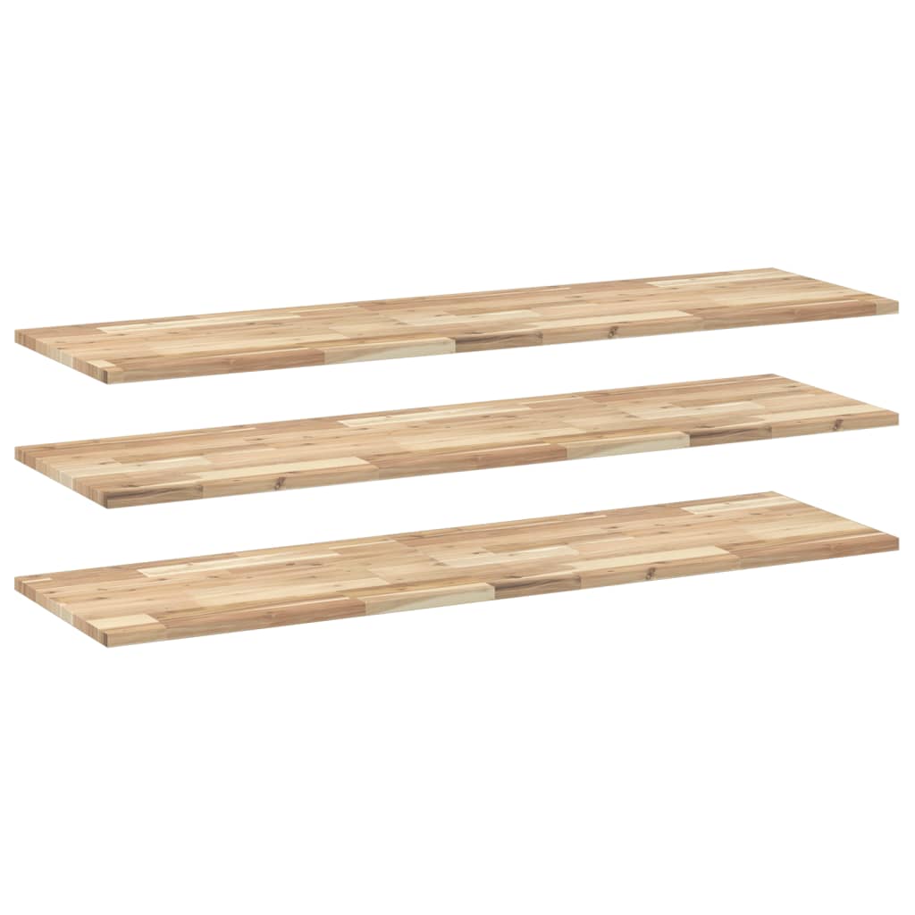 Wandschappen Zwevend Onbehandeld Acaciahout Naturel 3 140 x 40 x 2 cm 1