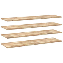 Wandschappen 4 st zwevend 160x40x2 cm onbehandeld acaciahout