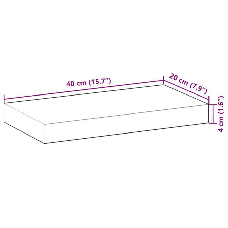 Wandschappen 3 St Zwevend 40X20X4 Cm Onbehandeld Acaciahout