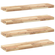 Wandschappen 4 st zwevend 100x20x4 cm onbehandeld acaciahout
