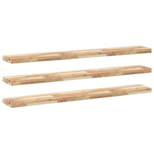 Wandschappen 3 st zwevend 140x20x4 cm onbehandeld acaciahout