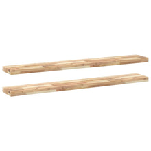 Wandschappen 2 st zwevend 160x20x4 cm onbehandeld acaciahout