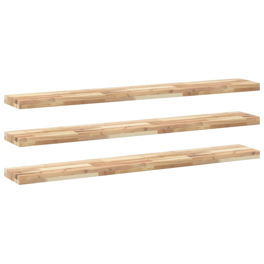Wandschappen Zwevend Onbehandeld Acaciahout Naturel 3 160 x 20 x 4 cm 1