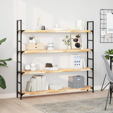 Wandschappen 4 st zwevend 160x20x4 cm onbehandeld acaciahout
