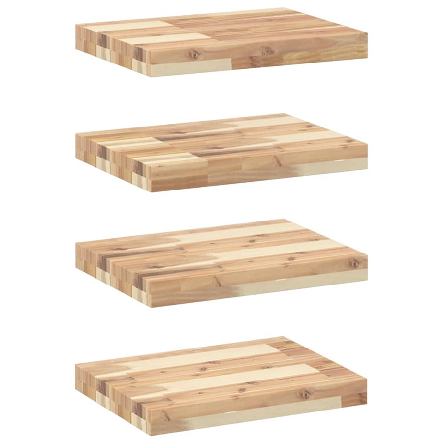 Wandschappen Zwevend Onbehandeld Acaciahout Naturel 4 60 x 30 x 4 cm 1