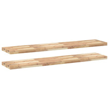 Wandschappen 2 st zwevend 140x30x4 cm onbehandeld acaciahout