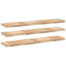 Wandschappen 3 st zwevend 140x30x4 cm onbehandeld acaciahout