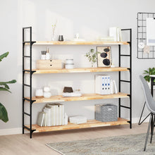 Wandschappen 4 st zwevend 140x30x4 cm onbehandeld acaciahout