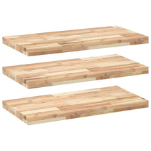 Wandschappen 3 st zwevend 60x40x4 cm onbehandeld acaciahout