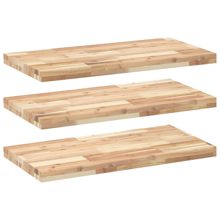Wandschappen 3 st zwevend 60x40x4 cm onbehandeld acaciahout