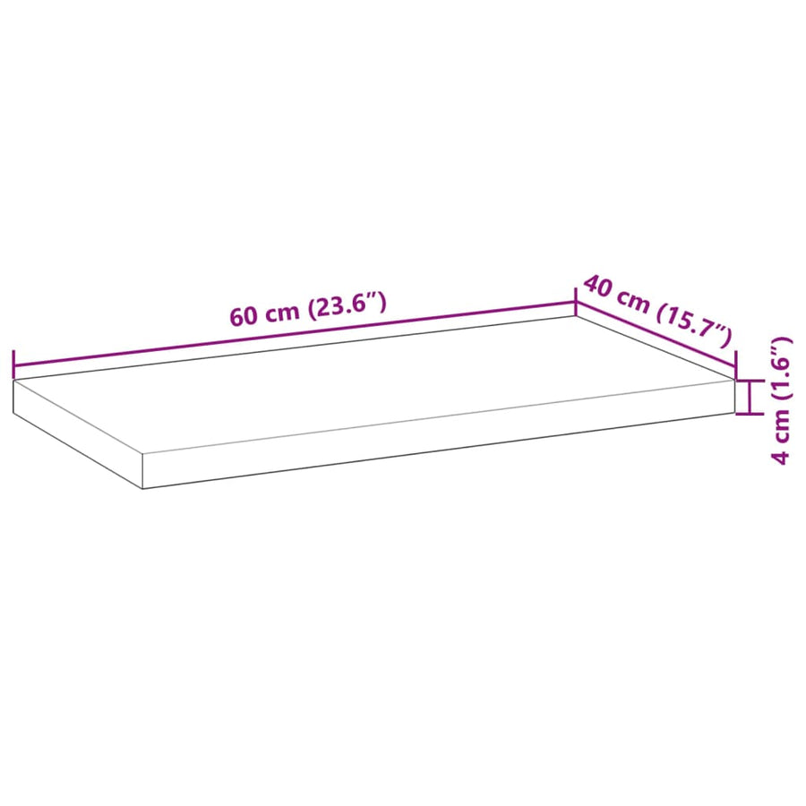 Wandschappen 3 st zwevend 60x40x4 cm onbehandeld acaciahout