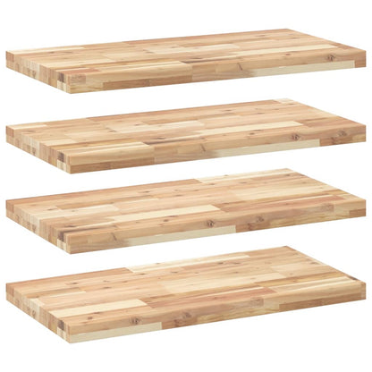 Wandschappen 4 st zwevend 60x40x4 cm onbehandeld acaciahout